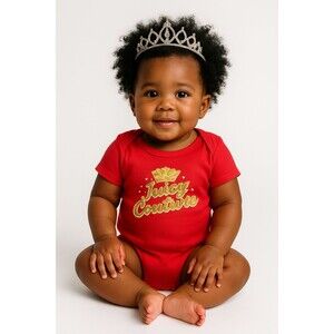 Juicy Couture Baby Girl Bodysuit 18M Hot Pink One Piece Snap Closure